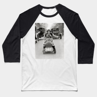 Flapper Driving Pedal Car, 1924. Vintage Photo Baseball T-Shirt